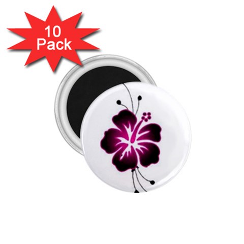 Pink Hawaiian Flower 1.75  Magnet (10 pack)  from ArtsNow.com Front