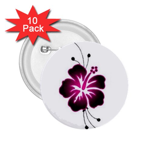 Pink Hawaiian Flower 2.25  Button (10 pack) from ArtsNow.com Front