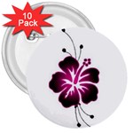 Pink Hawaiian Flower 3  Button (10 pack)