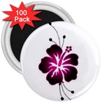 Pink Hawaiian Flower 3  Magnet (100 pack)