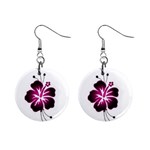 Pink Hawaiian Flower 1  Button Earrings