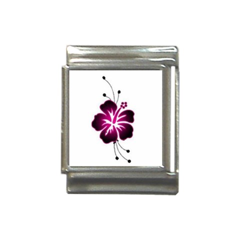 Pink Hawaiian Flower Italian Charm (13mm) from ArtsNow.com Front