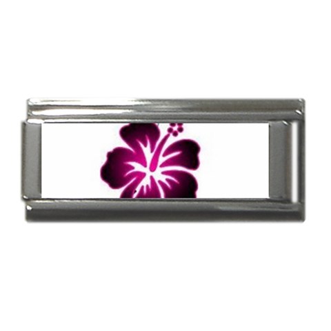 Pink Hawaiian Flower Superlink Italian Charm (9mm) from ArtsNow.com Front