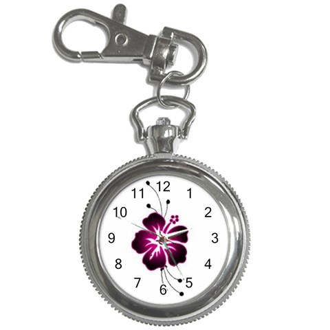 Pink Hawaiian Flower Key Chain Watch from ArtsNow.com Front