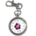 Pink Hawaiian Flower Key Chain Watch