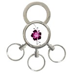 Pink Hawaiian Flower 3-Ring Key Chain