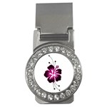 Pink Hawaiian Flower Money Clip (CZ)