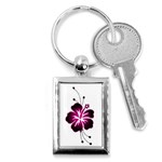 Pink Hawaiian Flower Key Chain (Rectangle)