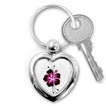 Pink Hawaiian Flower Key Chain (Heart)