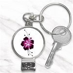 Pink Hawaiian Flower Nail Clippers Key Chain