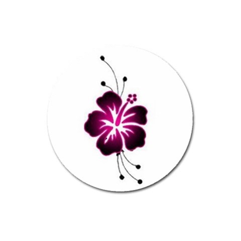 Pink Hawaiian Flower Magnet 3  (Round) from ArtsNow.com Front