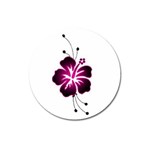 Pink Hawaiian Flower Magnet 3  (Round)