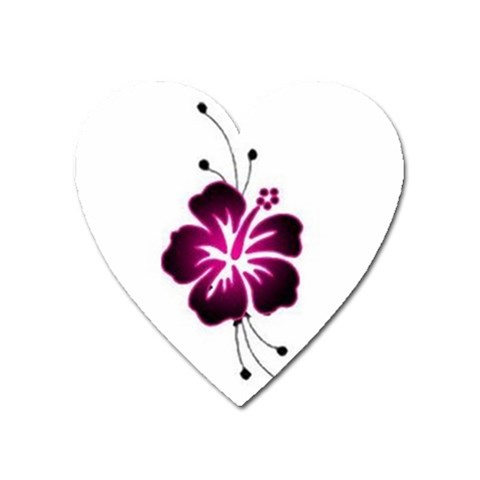 Pink Hawaiian Flower Magnet (Heart) from ArtsNow.com Front