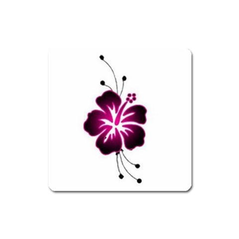 Pink Hawaiian Flower Magnet (Square) from ArtsNow.com Front