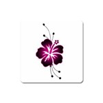 Pink Hawaiian Flower Magnet (Square)