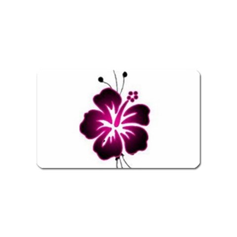 Pink Hawaiian Flower Magnet (Name Card) from ArtsNow.com Front