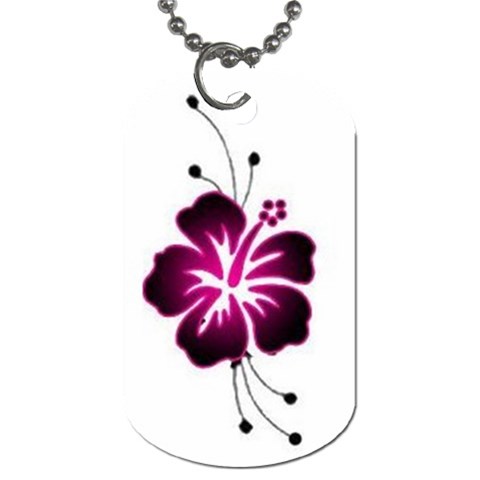 Pink Hawaiian Flower Dog Tag (One Side) from ArtsNow.com Front