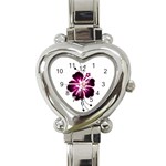 Pink Hawaiian Flower Heart Italian Charm Watch