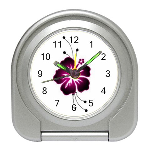 Pink Hawaiian Flower Travel Alarm Clock from ArtsNow.com Front