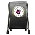 Pink Hawaiian Flower Pen Holder Desk Clock