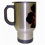 Pink Hawaiian Flower Travel Mug (Silver Gray)