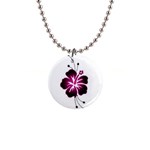 Pink Hawaiian Flower 1  Button Necklace