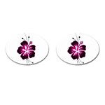 Pink Hawaiian Flower Cufflinks (Oval)