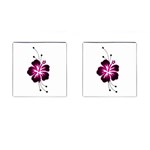 Pink Hawaiian Flower Cufflinks (Square)