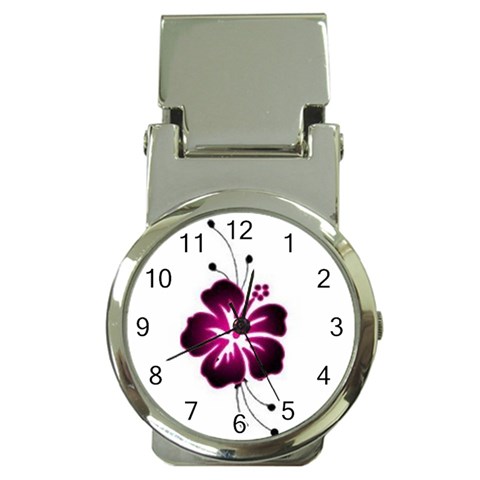 Pink Hawaiian Flower Money Clip Watch from ArtsNow.com Front