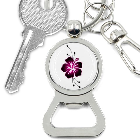 Pink Hawaiian Flower Bottle Opener Key Chain from ArtsNow.com Front