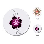 Pink Hawaiian Flower Playing Cards (Round)