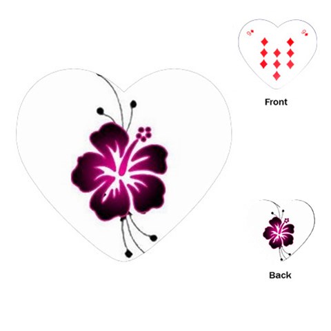 Pink Hawaiian Flower Playing Cards (Heart) from ArtsNow.com Front