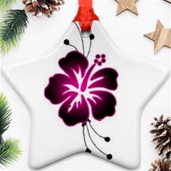 Pink Hawaiian Flower Star Ornament (Two Sides) from ArtsNow.com Front