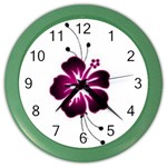 Pink Hawaiian Flower Color Wall Clock