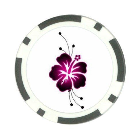 Pink Hawaiian Flower Poker Chip Card Guard from ArtsNow.com Front