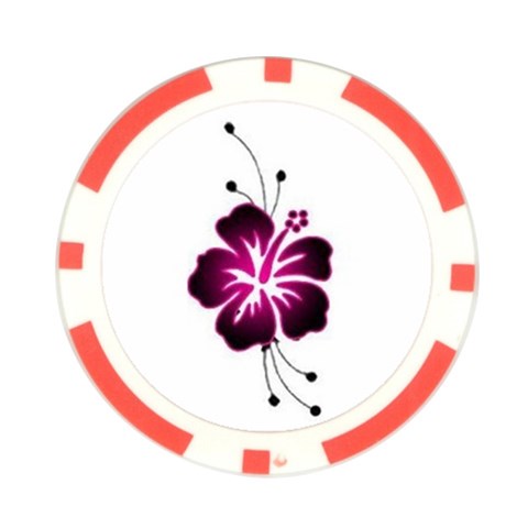 Pink Hawaiian Flower Poker Chip Card Guard from ArtsNow.com Front