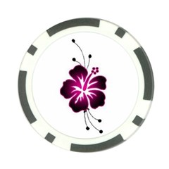 Pink Hawaiian Flower Poker Chip Card Guard from ArtsNow.com Front