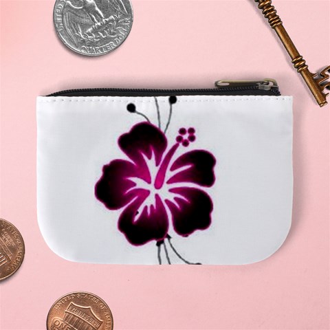 Pink Hawaiian Flower Mini Coin Purse from ArtsNow.com Back