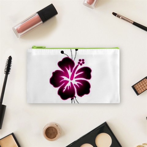 Pink Hawaiian Flower Cosmetic Bag (Small) from ArtsNow.com Front