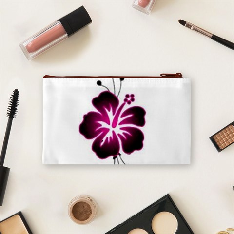 Pink Hawaiian Flower Cosmetic Bag (Small) from ArtsNow.com Back