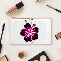 Pink Hawaiian Flower Cosmetic Bag (Medium) from ArtsNow.com Front