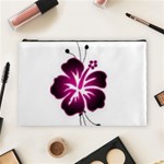 Pink Hawaiian Flower Cosmetic Bag (Large)