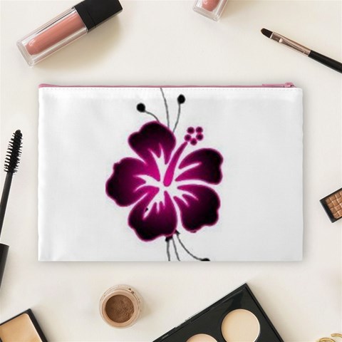 Pink Hawaiian Flower Cosmetic Bag (Large) from ArtsNow.com Back