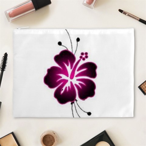 Pink Hawaiian Flower Cosmetic Bag (XL) from ArtsNow.com Front