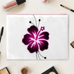 Pink Hawaiian Flower Cosmetic Bag (XL) from ArtsNow.com Back