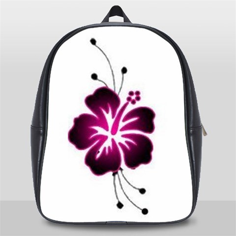 Pink Hawaiian Flower School Bag (Large) from ArtsNow.com Front