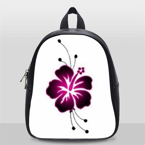 Pink Hawaiian Flower School Bag (Small) from ArtsNow.com Front