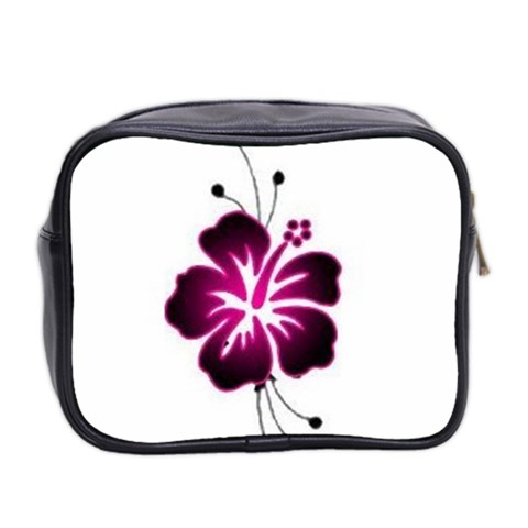 Pink Hawaiian Flower Mini Toiletries Bag (Two Sides) from ArtsNow.com Back