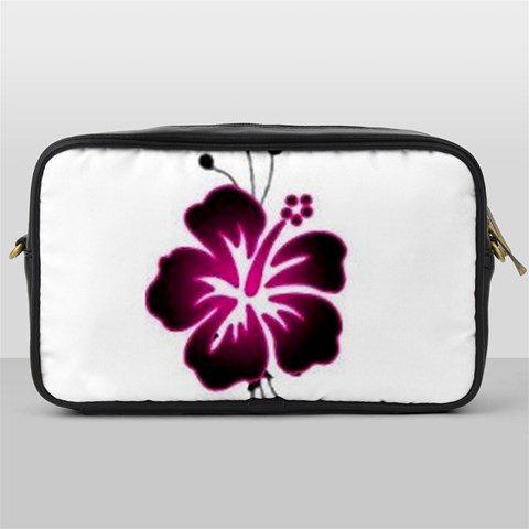 Pink Hawaiian Flower Toiletries Bag (One Side) from ArtsNow.com Front