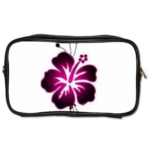 Pink Hawaiian Flower Toiletries Bag (Two Sides) from ArtsNow.com Front